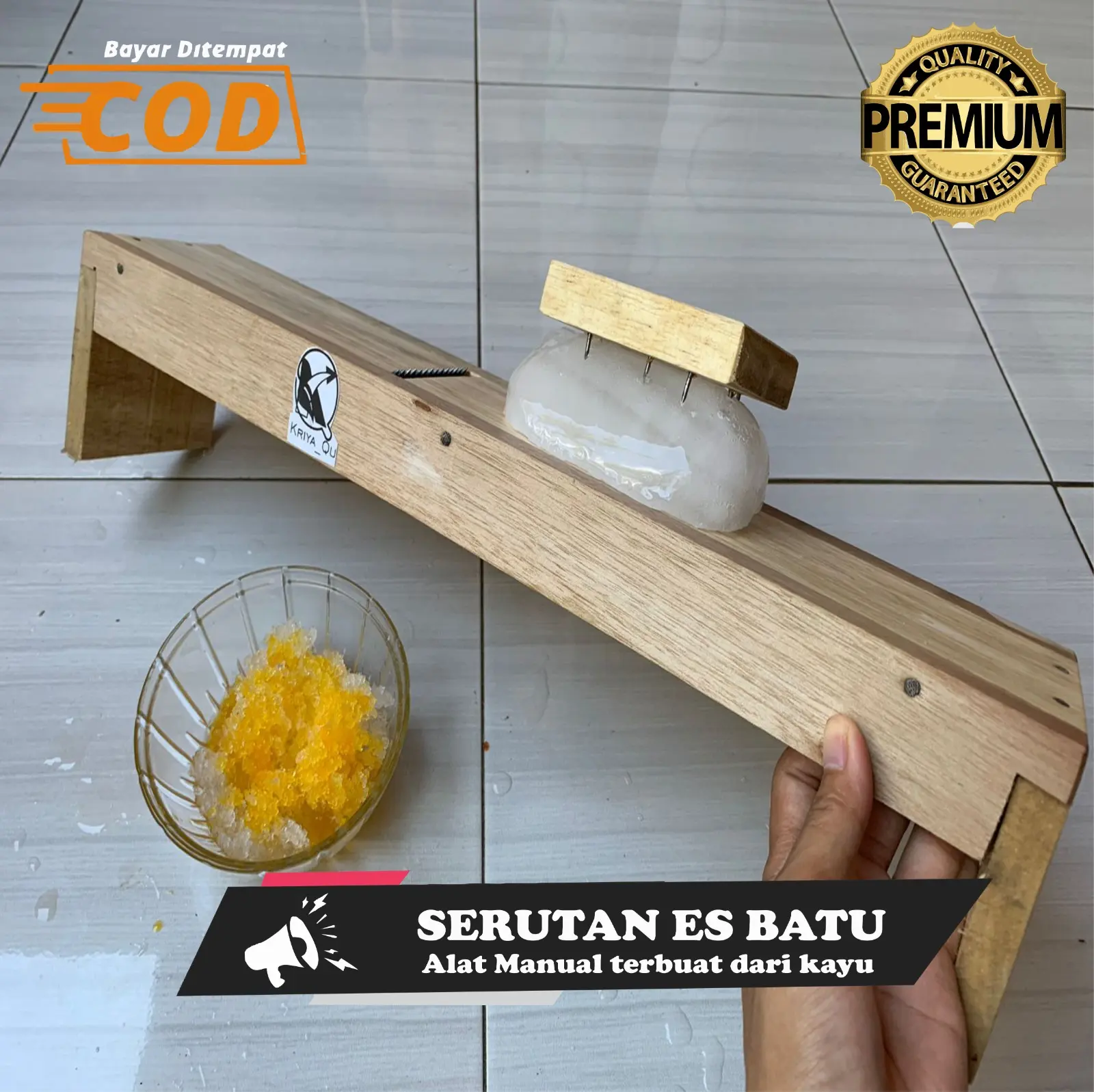 Alat Serutan Es Batu Manual Kayu - Alat Dapur Kue Cream