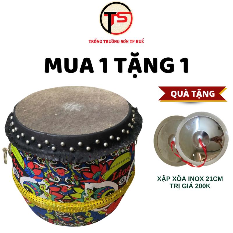(Tặng dùi)Trống múa lân giá rẻ, trống múa lân da trâu trung thu, kích thước 50cmx50cm, giá tận xưởng