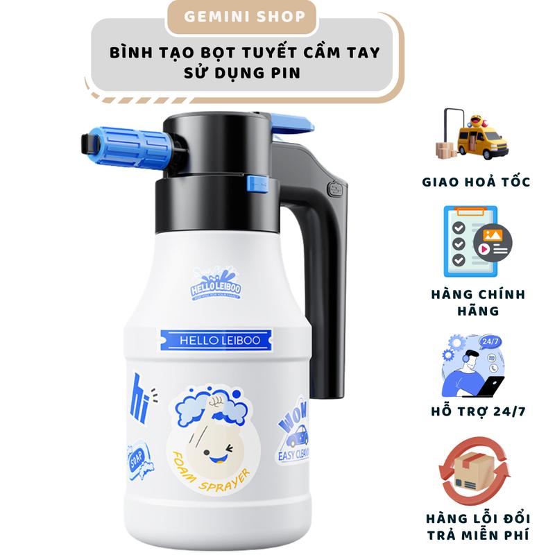 Bình tạo bọt rửa xe chạy Pin G2 mới. Dung lượng pin cải tiến lên tới 45p sử dụng liên tục máy tạo xịt tuyết