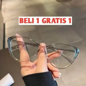 BELI 1 GRATIS 1 Kacmata Cat Eye Anti Radiasi Untuk Wanita Kaca Mata Cat Eye Wanita Korean