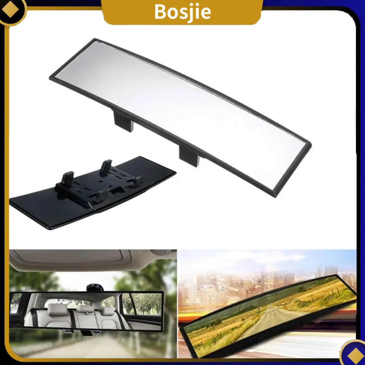 【Bosjie】Kaca Spion Interior Mobil Gaya Ekstra Panjang 30CM Kaca Spion Tengah Mobil Mirror Anti Glare Car