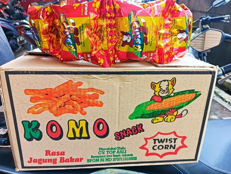 Product Introduction of Snack Chiki Komo Berhadiah Uang Jika Beruntung | Jajanan Snack Ciki Jadul | Snack Ciki Rasa jagung Panggang Berhadiah Isi 40 pcs Perkarton 8