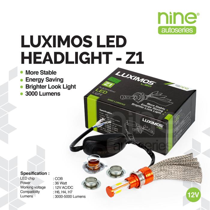 Gambar LUXIMOS Lampu Utama 36 W H4 H6 H7 Motor Bebek 3 Sisi Putih Universal AC DC Z1 - NINE SURABAYA dari Nine Autoseries Surabaya Kab. Sidoarjo Tokopedia