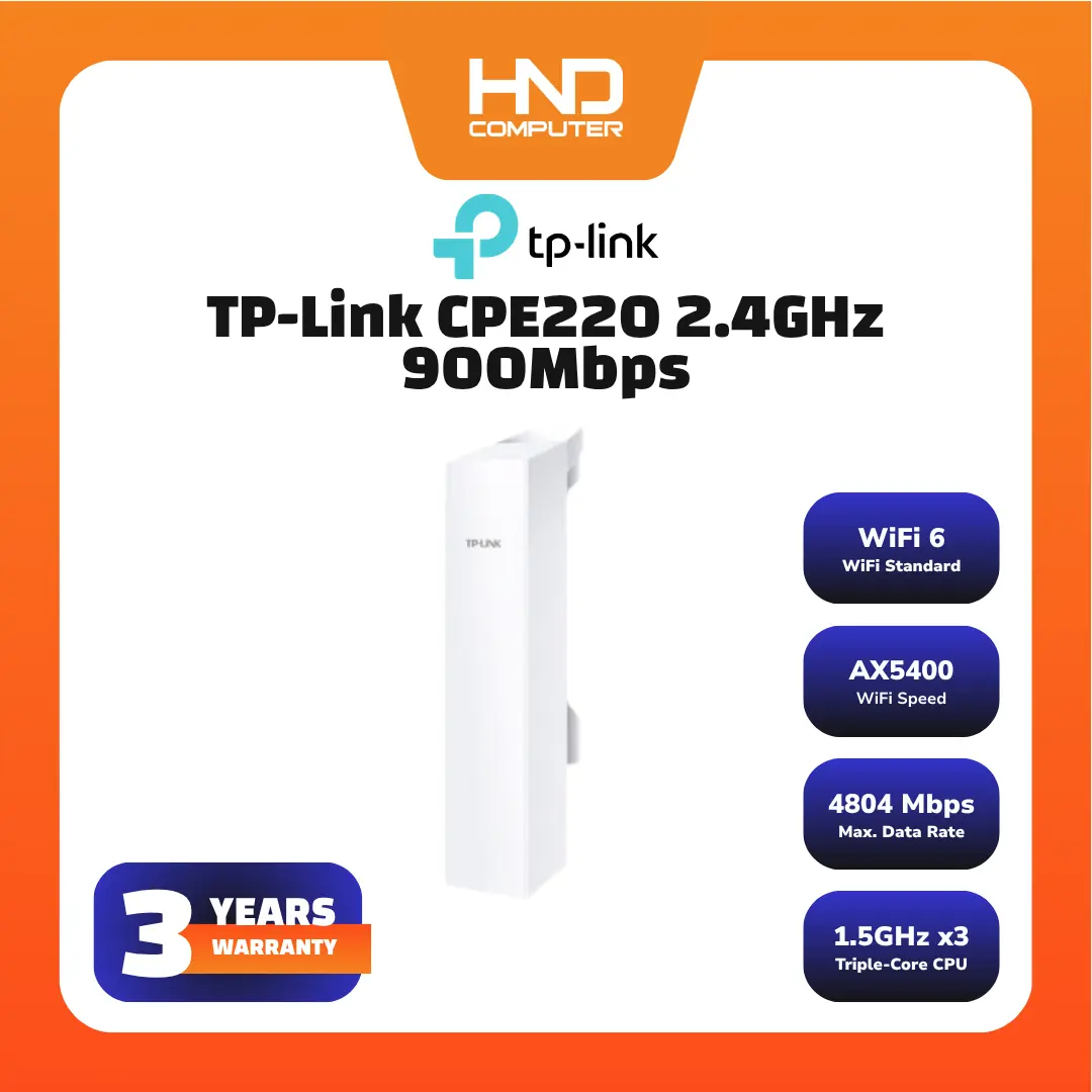 TP-LINK CPE220 CPE-220 2.4GHz 300Mbps 12dBi Outdoor CPE - White