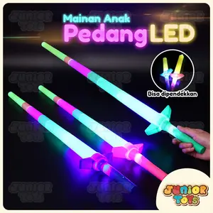 Pedang Nyala Lampu LED Mainan Anak Pedangan Ongsrot Bisa Jadi Panjang Lightsaber Star Wars Naruto Sword