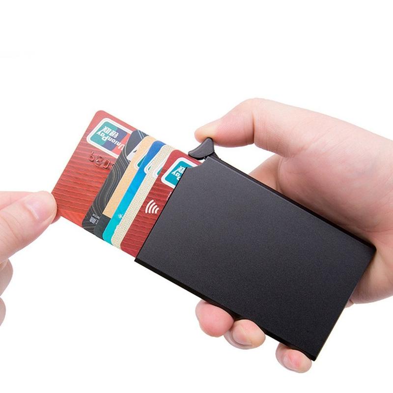 Ví Đựng Thẻ Tín Dụng, Cầm Tay, Làm Bằng Hợp Kim Nhôm, Chống Trộm Tự Động, Ví Đựng Thẻ RFID, Bảo Vệ Thẻ Căn Cước Bật Lên, Thích Hợp Cho Nam Và Nữ, Ví 3