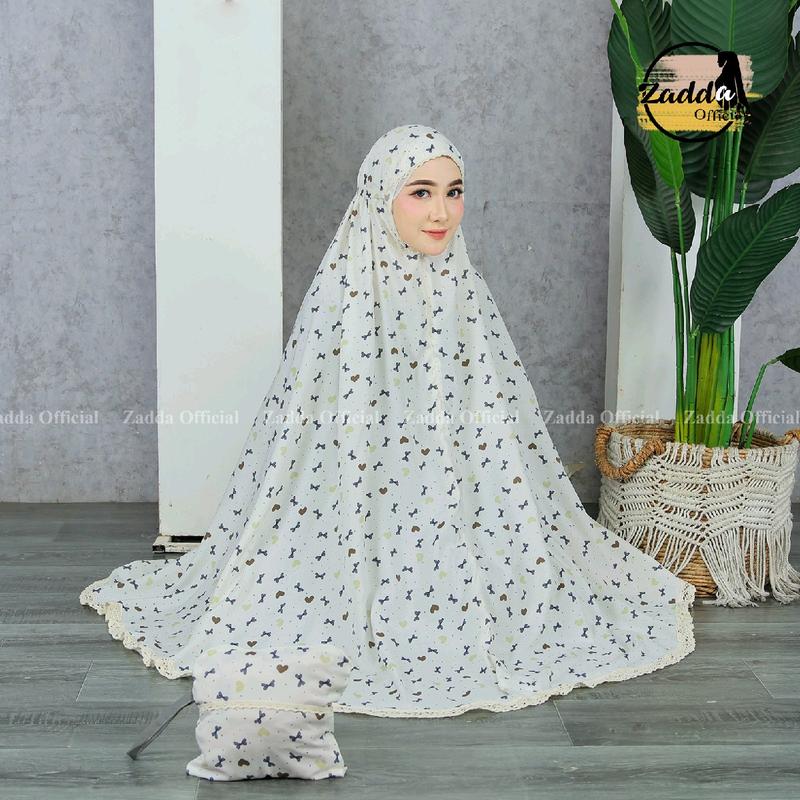 Mukena Dewasa Rayon Premium Motif Pita Size Jumbo Adem Lembut Nyaman - Muslim Katun 7