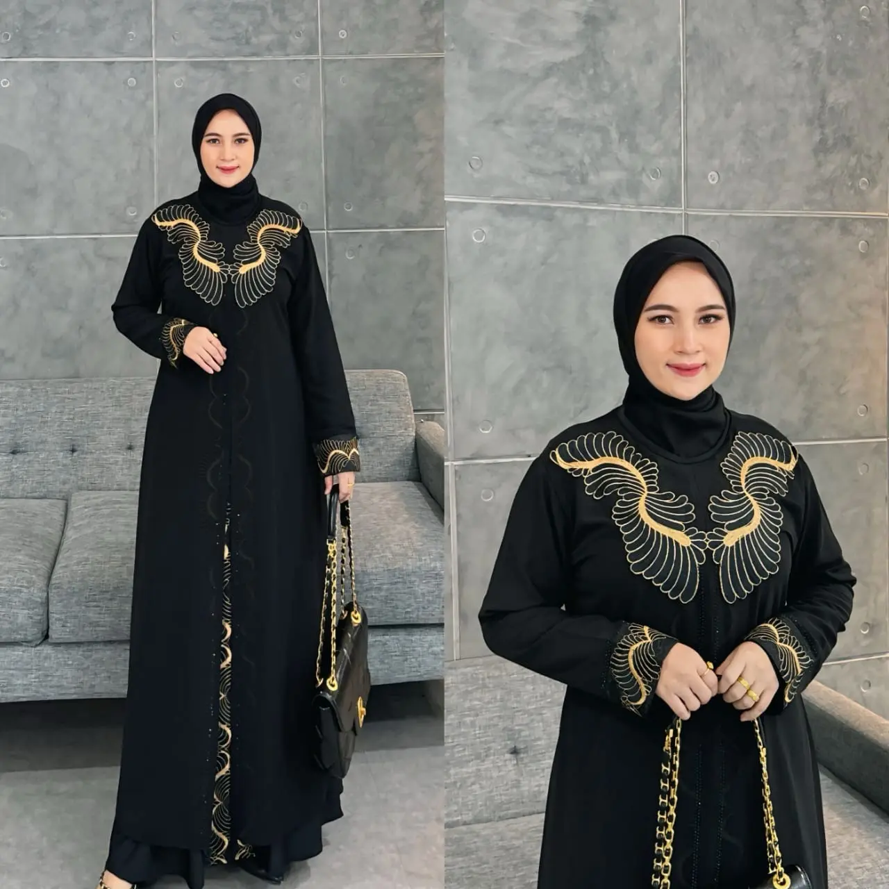 Abaya Turkey Gamis Arab Raudhia Muslimah Wanita Kode 004 Mewah Jersey