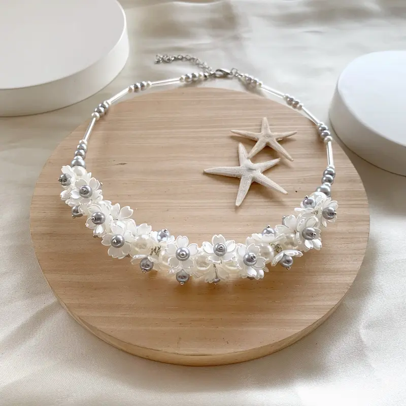 CRYSTAL BEADS NECKLACE ELISA | KALUNG HIJAB PREMIUM | KALUNG KRISTAL MANIK MANIK | HIJAB FASHION HANDMADE | AKSESORIS HIJAB CHOKER 2
