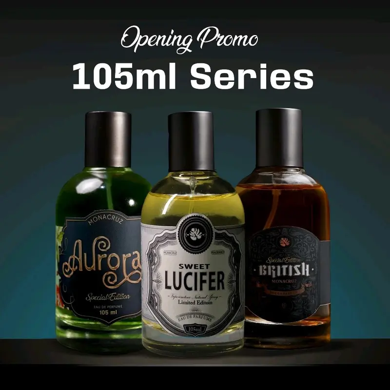 Eau De Perfume MonaCruz Sweet Lucifer For Unisex (Limited Edition) 105ml Oriental Floral Parfum with Ginger, Jasmine, Mandarin, Vanilla, Sandalwood, Salt, Cashmere, Ambergris & Orange Wangi Box Bunga Black Almond 1