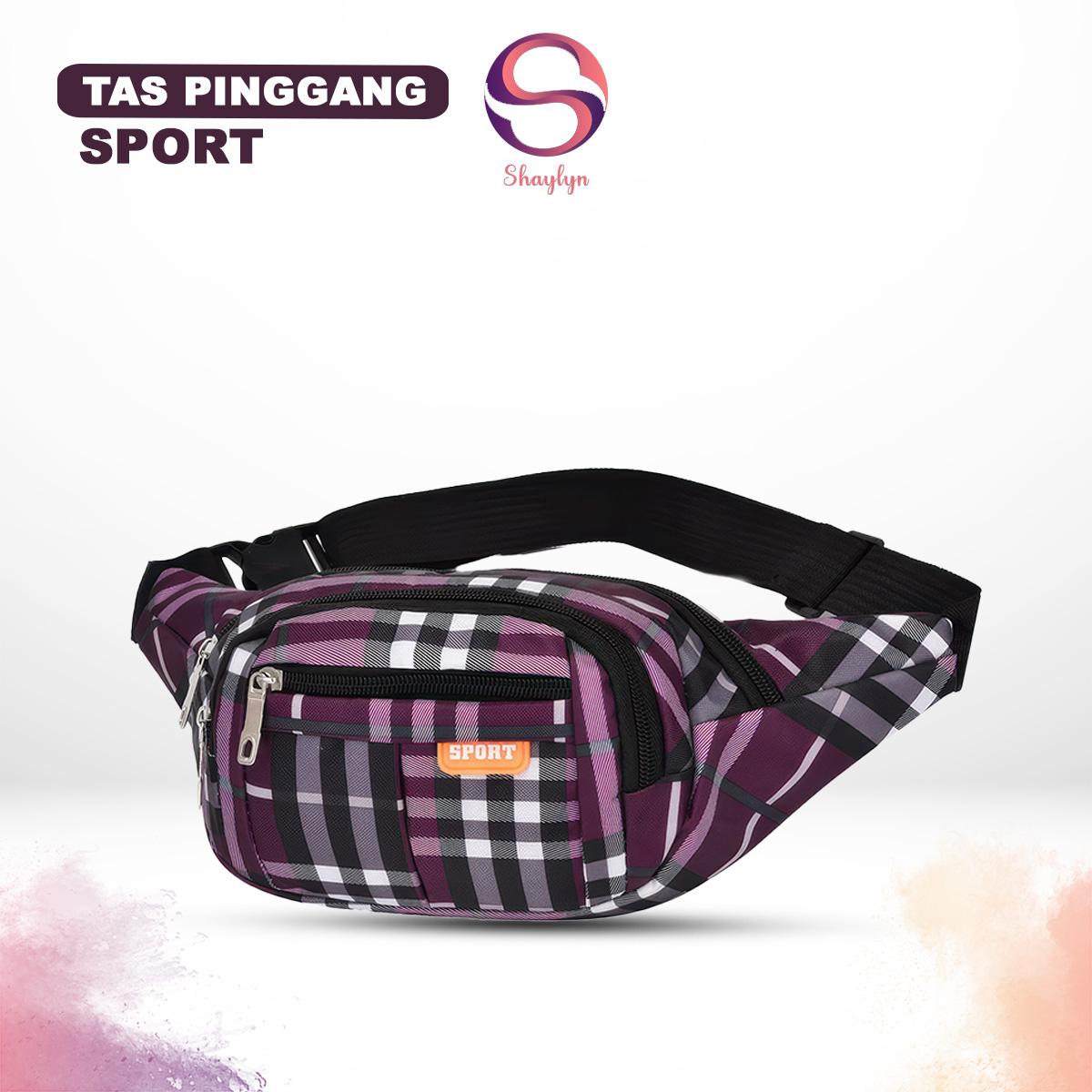 Tas Pinggang Fashion Termurah Tas Selempang Waistbag Unisex Mini Motif Kotak Simpel New Collection -BK236