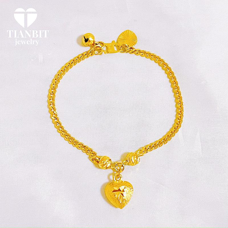 Product Introduction of Titanium hand bracelet, gold plated, love lucky beads, for women, not fade, not easily deformed 1