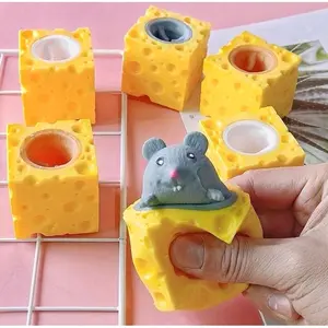 Squishy Pop Up Squirrel Mainan Anak Silikon Tikus Katak Tupai Stress Ball Toys