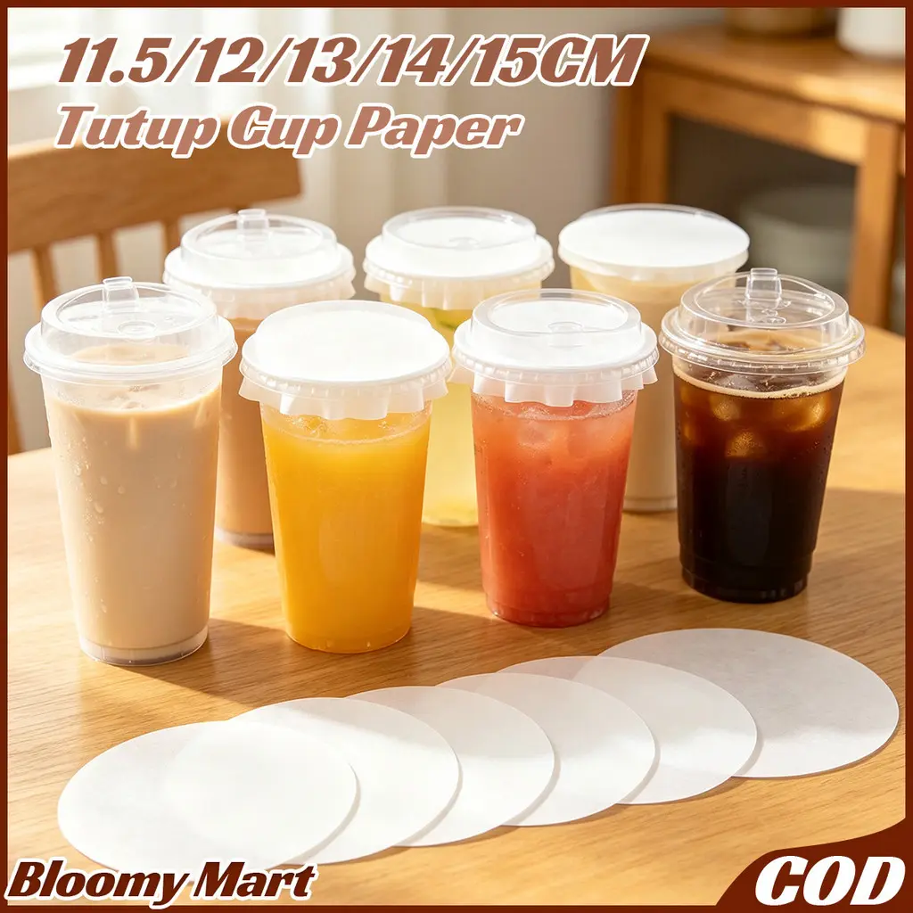 Penutup Gelas Kertas Sekali Pakai Bentuk Bulat Tutup Cup Anti Bocor Anti Percikan Tahan Air Cocok Paper Cup Minuman Kopi Teh Susu Kemasan Makanan Siap Saji Paket Berisi 500 Buah Cocok Digunakan Bisnis Minuman|Packaging Takeout Round