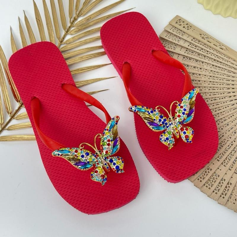 Dép HA.VA CHAM B SẮC MÀU Đính Đá, Dép Kẹp Xỏ Ngón Du Lịch Nữ DéP GiàY Shoes