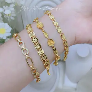E20 {CO 2 Produk Apapun Free 1} G40 Perhiasan Lapis Emas Gelang rantai sisik naga model segitiga Perhiasan Perempuan Perhiasanxuping perhiasansinar perhiasanantikarat xupingjewellery perhiasanlapisemas