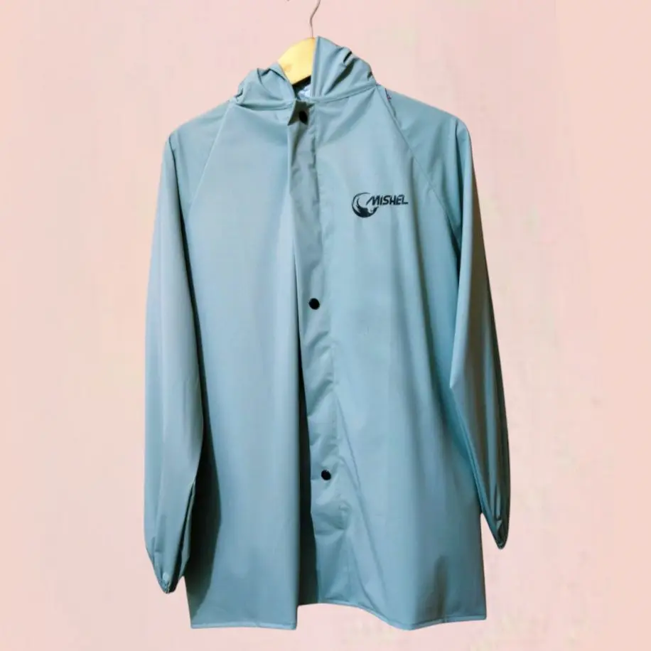 JAKET JAS HUJAN BAJU SAJA TANPA CELANA BY MISHEL BAHAN PVC O,25 TEBAL ELASTIS TAHAN AIR