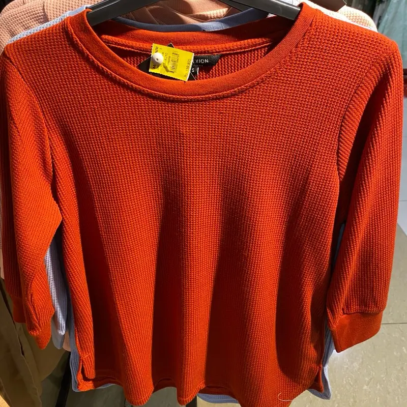 CONNEXION KI-KC10 KAOS WANITA ATASAN WAFFLE BLOUSE RIB KNIT SIMPLE MELAR ADEM NYAMAN BY MATAHARI 6
