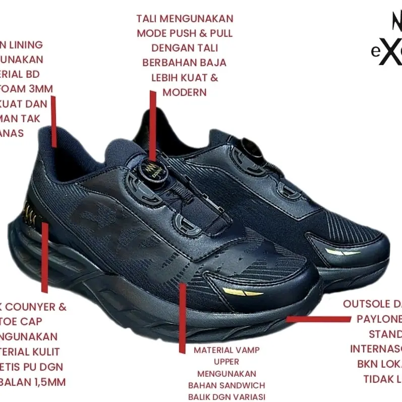 SEPATU EXDUMA SPARCO HITAM TALI PUTAR SOL BARU 2024 ORIGINAL SNEAKERS Shoes 8