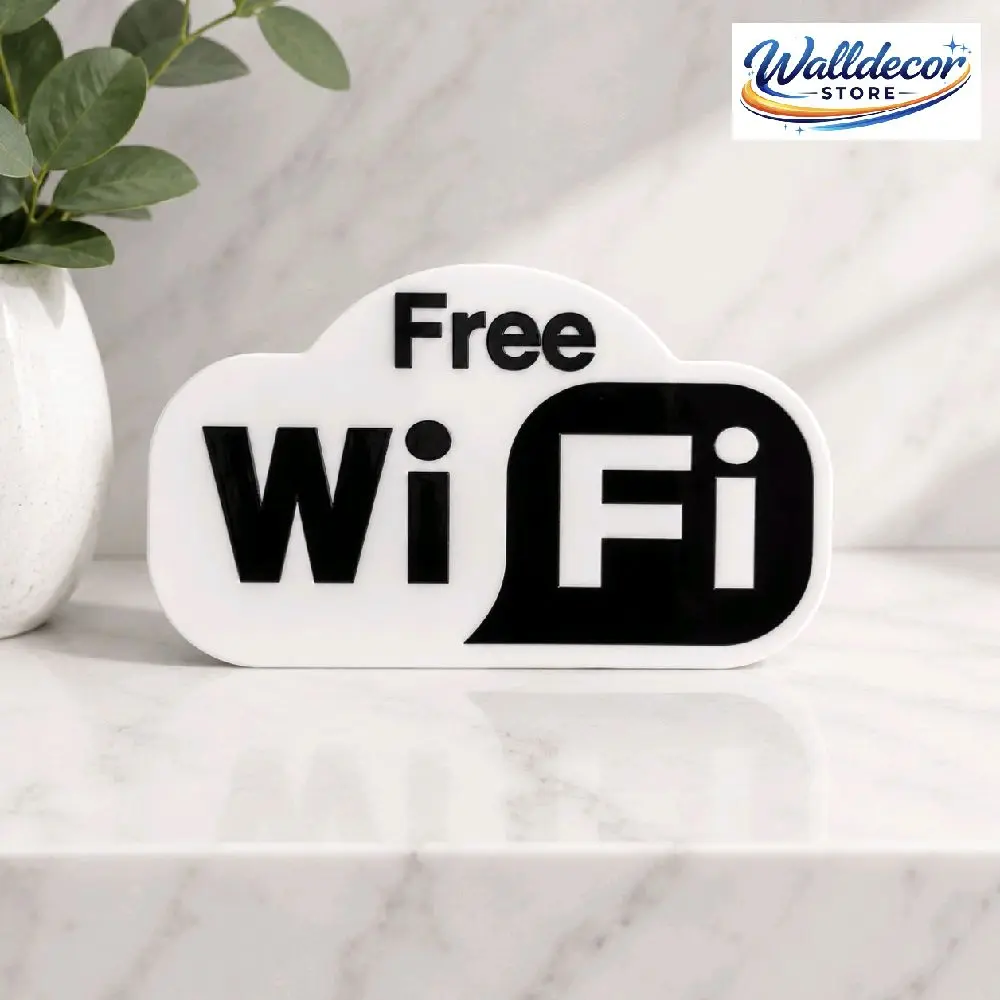 SIGN AKRILIK - Sticker Free Wifi Acrylic