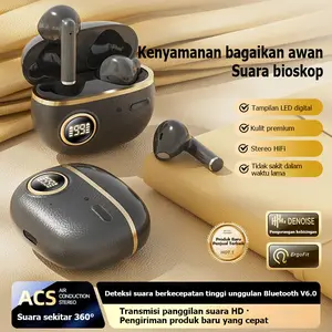 [COD] Yincoree [J08] Earphone Bluetooth 6.0 TWS Semi-In-Ear Premium - Suara Surround, Baterai Tahan Lama, LED Display, Type-C Fast Charging, Noise Reduction - Headset Nirkabel Kelas Atas Peredam Kebisingan Mikrofon Bawaan