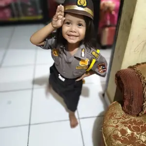 SERAGAM KARNAVAL ANAK POCIL PEREMPUAN AKPOL Fashion Baju Polwan & AKPOL Bahan Dril Umur 3-8th Perlengkapan Lengkap Free Box