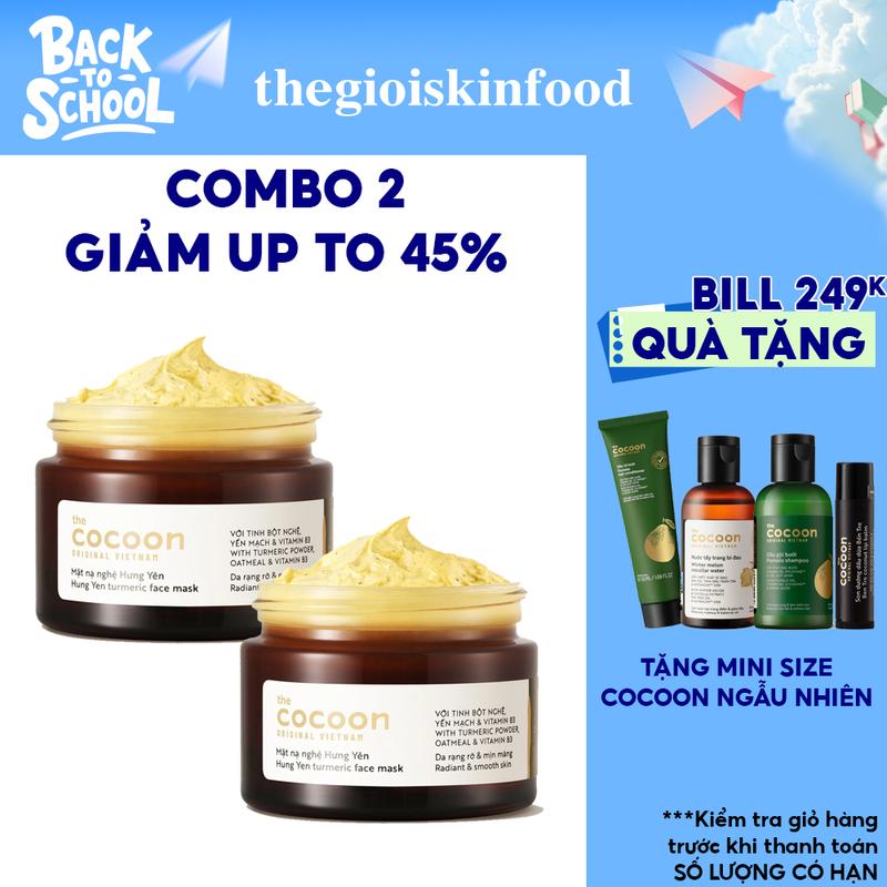 Combo 2 Mặt Nạ Rửa Nghệ Hưng Yên Giúp Da Rạng Rỡ & Mịn Màng Cocoon Turmeric…