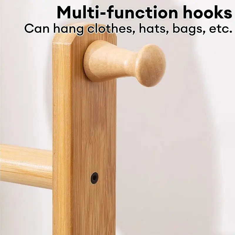Gantungan baju berdiri gantungan tas stand hanger aesthetic Gantungan baju hanger Rak mantel kayu kayu Gantungan Baju Coat Rack Gantungan Tas Dan Topi Multifungsi Gantungan Tas 2