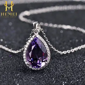 HEMEI H523 Kalung Titanium Permata Ungu