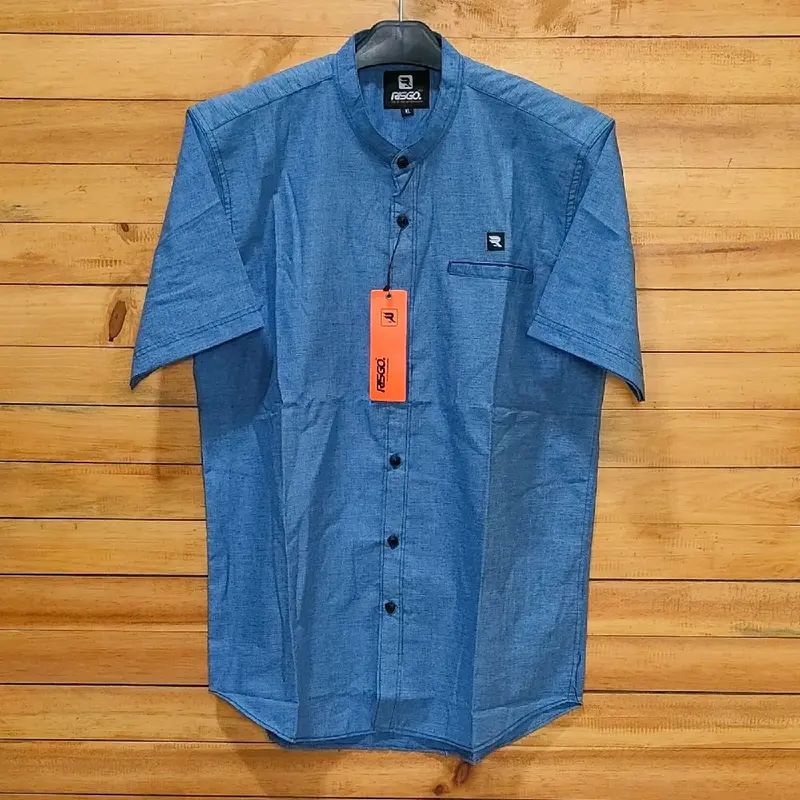 ATASAN PRIA KEMEJA KEMKO POLOS KOMBINASI SAKU PASPOL KATUN-KEMKO FASHION 1