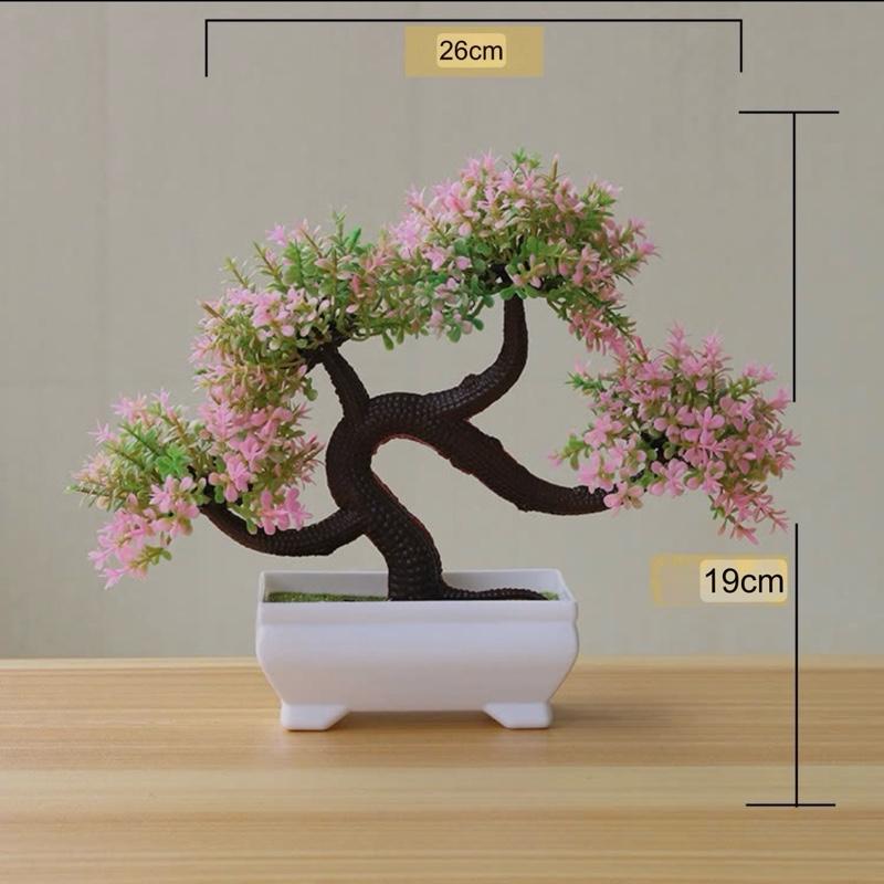  Chậu Cây Bonsai RÂU RỒNG Giả  Kèm Chậu  Cao 19cm Rộng 26cm Có Hoa Trang Trí Decor Mùi Hương Nhiều Màu Sắc Đồ Trang Trí Decor Phòng Hoa Sen 