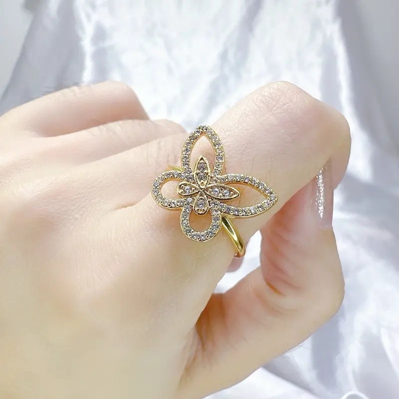 Beli 2 bonus 1 cincin/anting. C07 (07) cincin permata kupu perhiasan wanita xuping 1