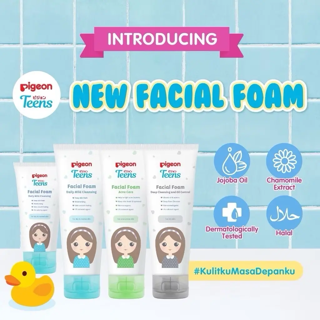 Pigeon Teens Facial Foam For All Skin Type Daily Mild Acne Care 40gr