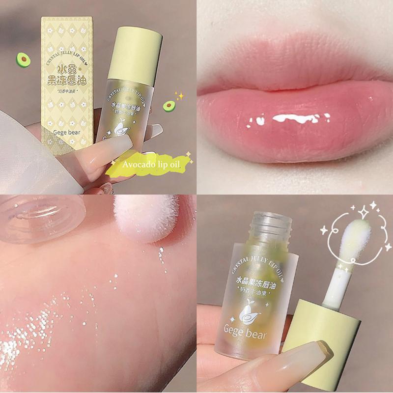 Product Introduction of Crystal Jelly Lip Oil Hydrating Plumping Lip Gloss Coat For Cute Makeup Lipsticks Tinted Clear Serum Fruit Lip Balm Cosmetics Peach Brush 67