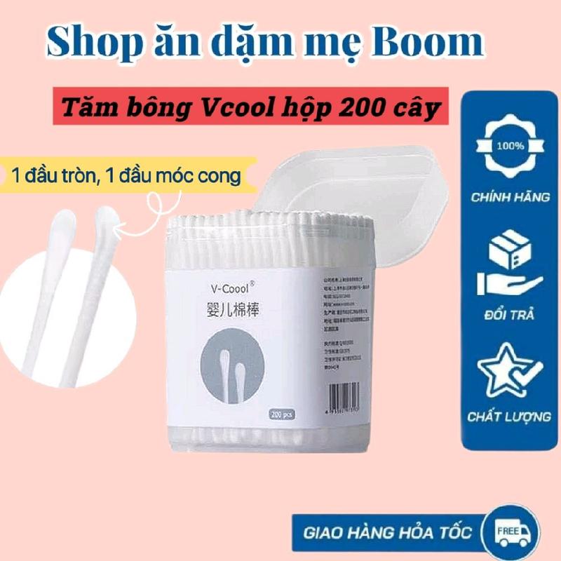 Hộp 200 tăm bông 2 đầu tiện lợi Vcool