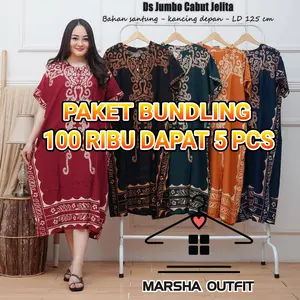 Marsha Outfit Paket Bundling Daster Jumbo Busui Rayon Premium 100 Ribu Dapat 5 Pcs Bahan Adem Allsize Cocok Semua Ukuran