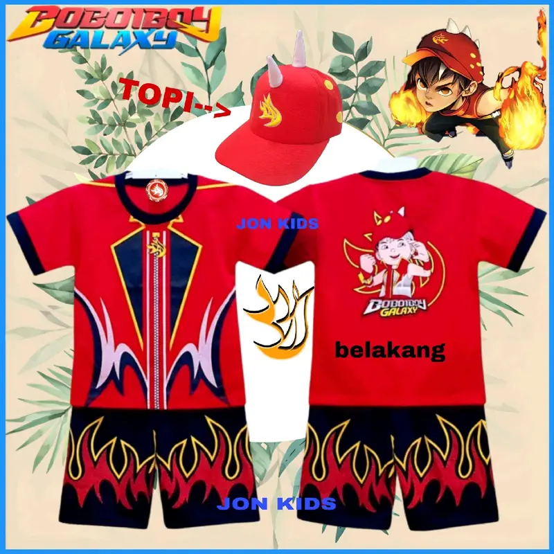 setelan baju kostum boboiboi air terbaru lengan pendek/baju boboiboi air lengan pendek Kids 2
