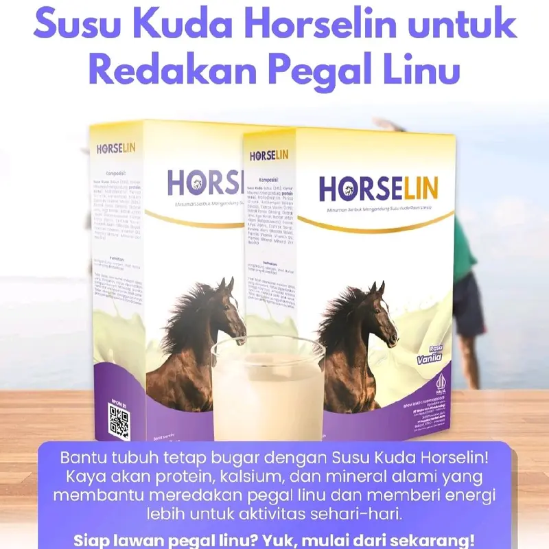 Susu Kuda Horselin 200 Gram Kuatkan Tulang Lansia Nutrisi Tinggi Kalsium Untuk Sendi & Asam Urat Alami Milk Dairy 4