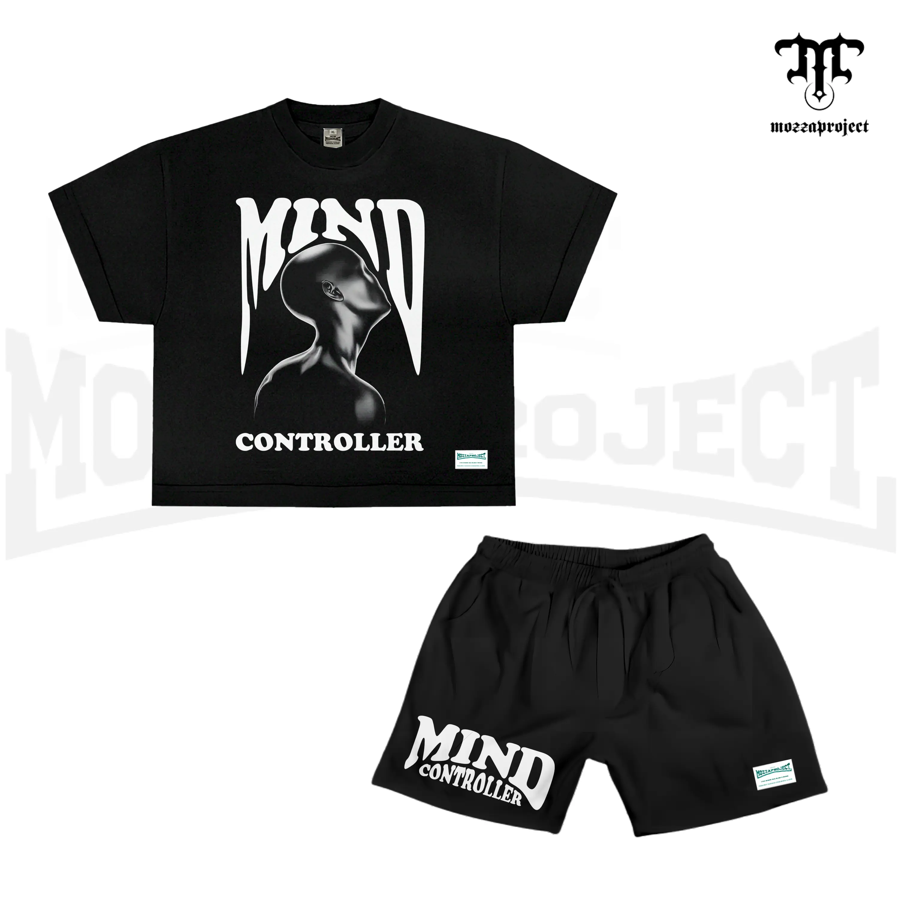 Mozzaproject Paket Bundling Mind Controller Kaos Boxy Dan Celana Boardshort
