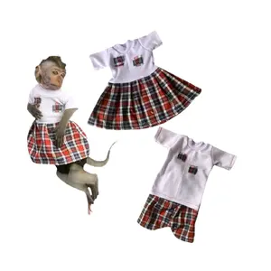 Setelan Baju Monyet Peliharaan Model Kotak dan Polos