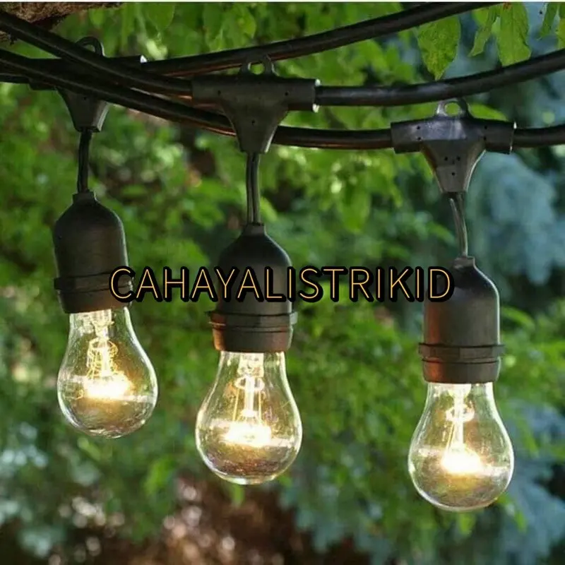 KABEL FITING LAMPU CAFE GANTUNG 10M 10M DEKORASI OUTDOOR FITTING