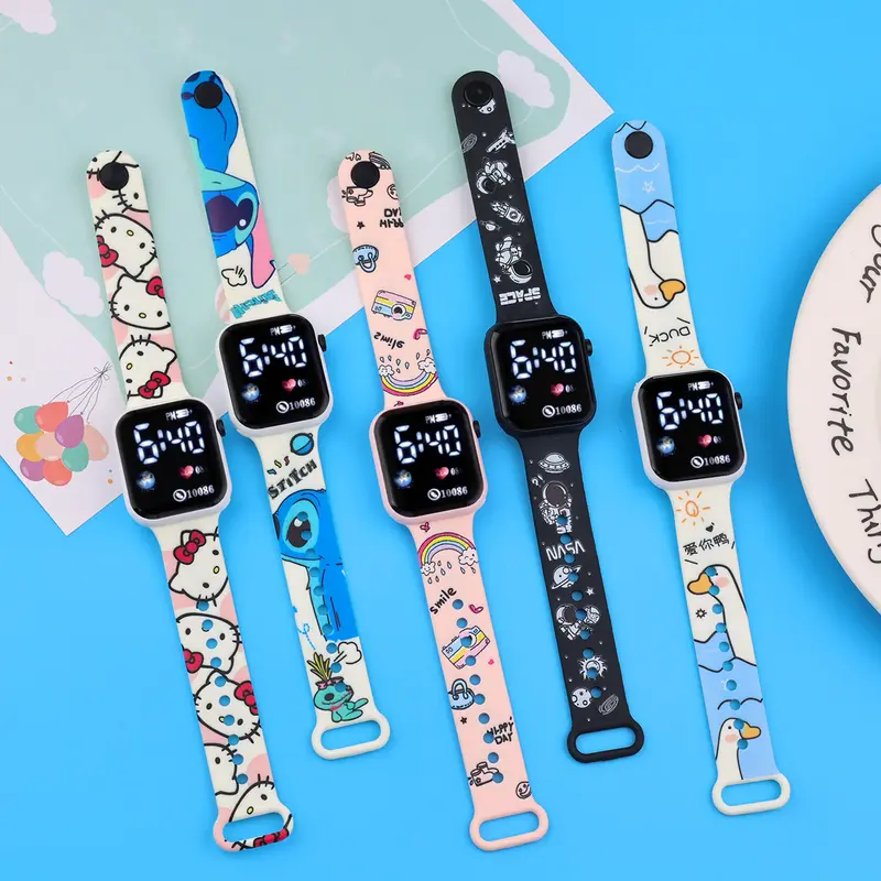 Kartun Lucu Anak-Anak Perempuan Laki-Laki Jam Tangan Pelajar Anti-Jatuh Lucu Fashion Semua Pertandingan Jam Tangan Hadiah Anak-Anak 6