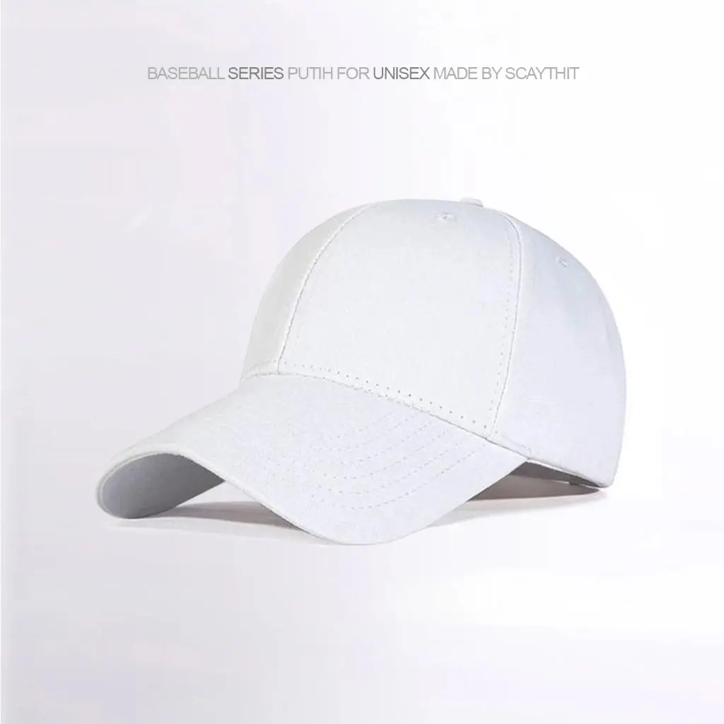 Scaythit - Topi Baseball Polos Pria Wanita Simpel Keren Putih Unisex Baseball hat