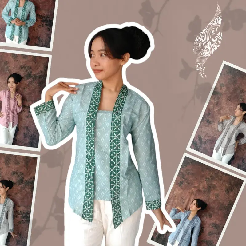 Xaviera XXL Kebaya Baju Batik Wanita Jawa Lurik Istimewa Modern 2024  Dress Panjang Jumbo  Formal Casual Jumbo Big Size 1