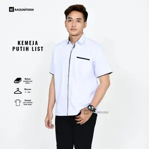Raouniform Seragam Kantoran Putih Lengan Pendek Kemeja Kerja Kesehatan Baju Instansi Pemerintahan