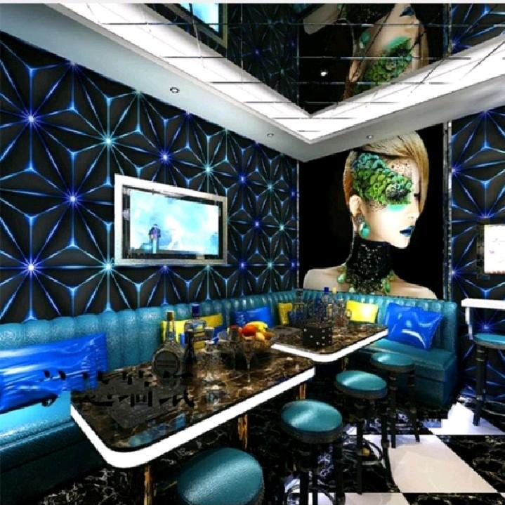 COD Wallpaper Sticker Dinding Kristal 3D Ungu Biru Kuning Dekorasi Ruangan Ruang Tamu Kamar Tidur Elegan Aesthetic Mewah Terjangkau motif 2
