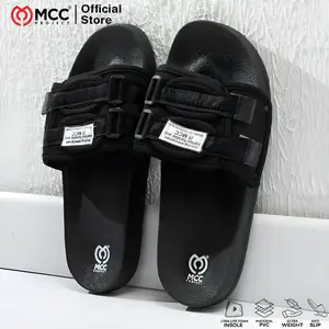 Sandal Selop Pria Slip On Distro Casual Wanita Dewasa OVL New Sol Hitam Terbaru Sendal Jepit Karet Kasual Shoes
