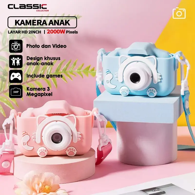 Kids Camera/Kamera Anak /Mini Digital /Mini Camera /For Kids Camera Foto Video / Kamera Digital Anak Hadiah / Kamera Foto Video
