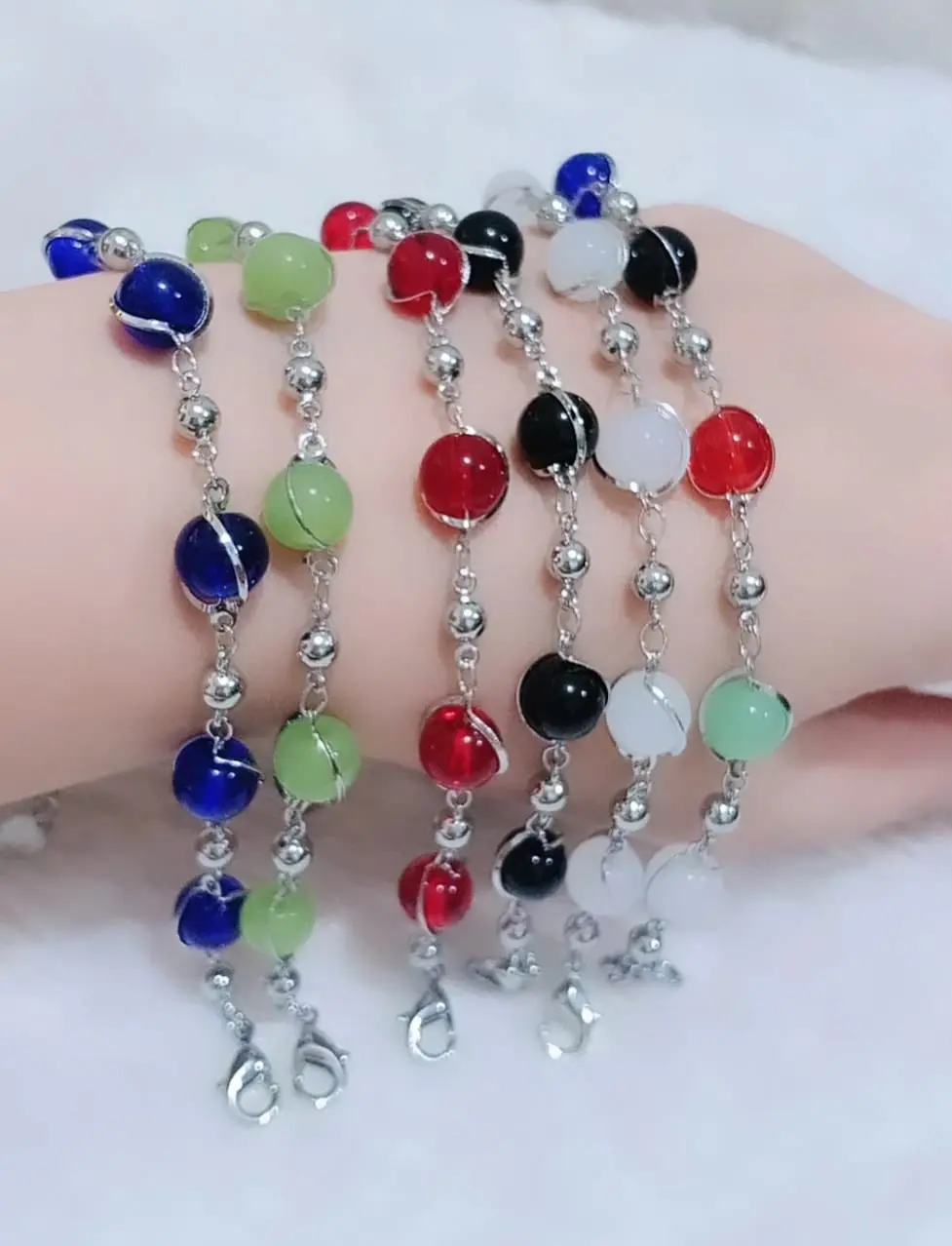 GELANG BOLA BOLA WARNA WARNI FASHION CANTIK