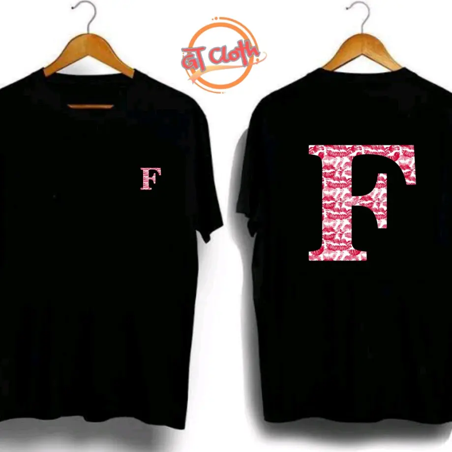 LOGO Inisial Nama Huruf F Kiss Baju Kaos Distro Premium Pria Wanita Combed30s